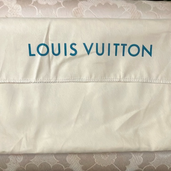 Louis Vuitton Handbags - Louis Vuitton Cream Dust Bag with Blue Logo
